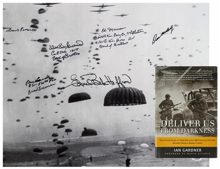 Band of Brothers Signed "Deliver Us From Darkness" Book and 16x20 Photo (PSA/DNA)